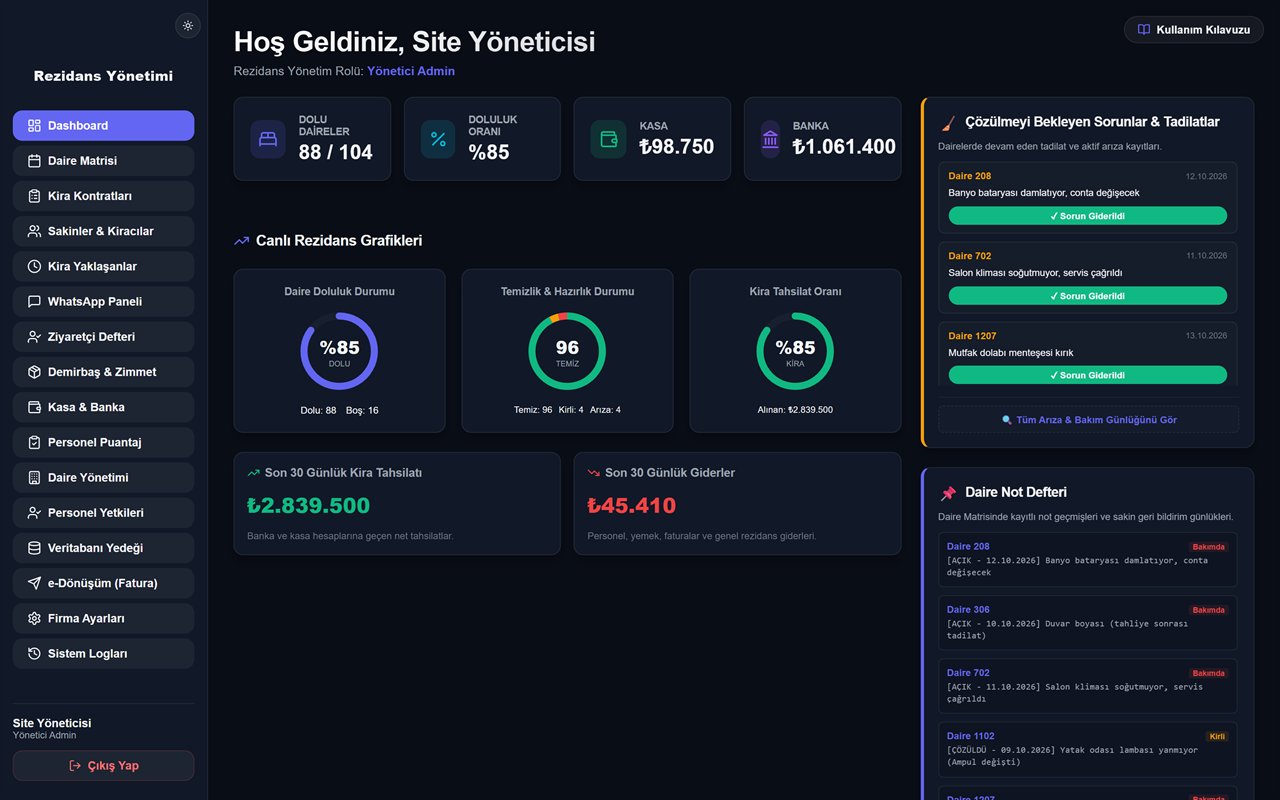 Rezidans Yönetim Yazılımı ekran görüntüsü